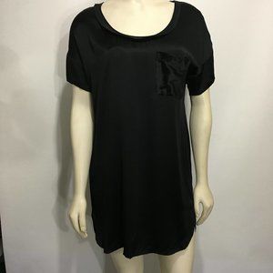 7 for all Mankind XS Black Silk Nightgown Nightie Sleepshirt Shortie